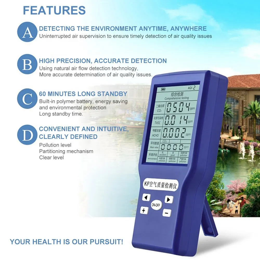 Portable co2 Meters Carbon Dioxide Detector CO2 TVOC HCHO AQI Formaldehyde Monitor USB Charging Multi Gas Analyzer Gas Detector
Portable co2 Meters Carbon Dioxide Detector CO2 TVOC HCHO AQI Formaldehyde Monitor USB Charging Multi Gas Analyzer Gas Detector