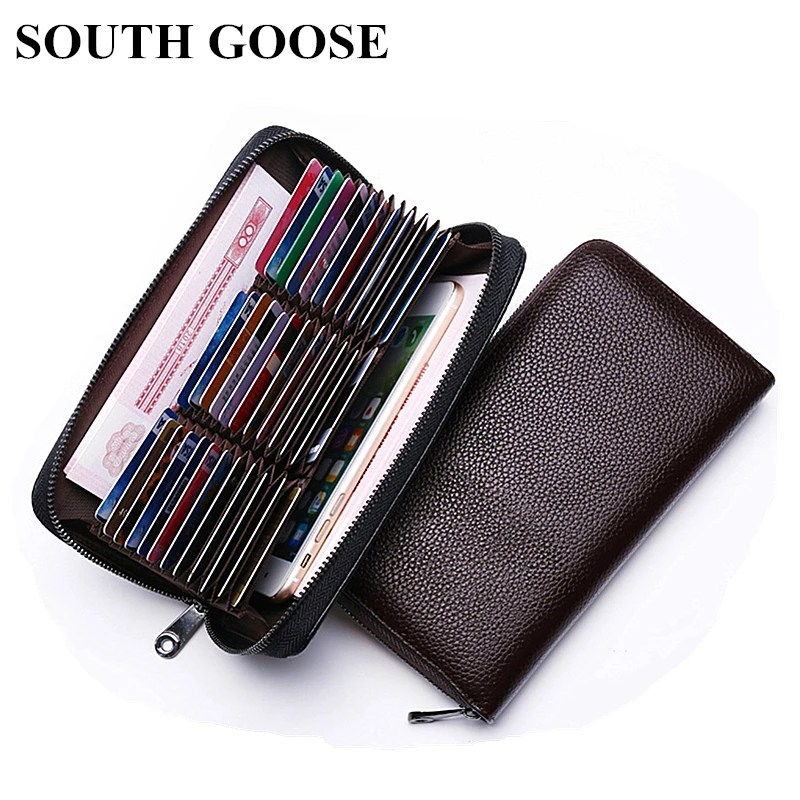 SOUTH GOOSE Genuine Leather Credit Card Holder RFID Blocking Men Anti-theft Long Wallet Large Capacity Women Card Coin Purses
SOUTH GOOSE Genuine Leather Credit Card Holder RFID Blocking Men Anti-theft Long Wallet Large Capacity Women Card Coin Purses