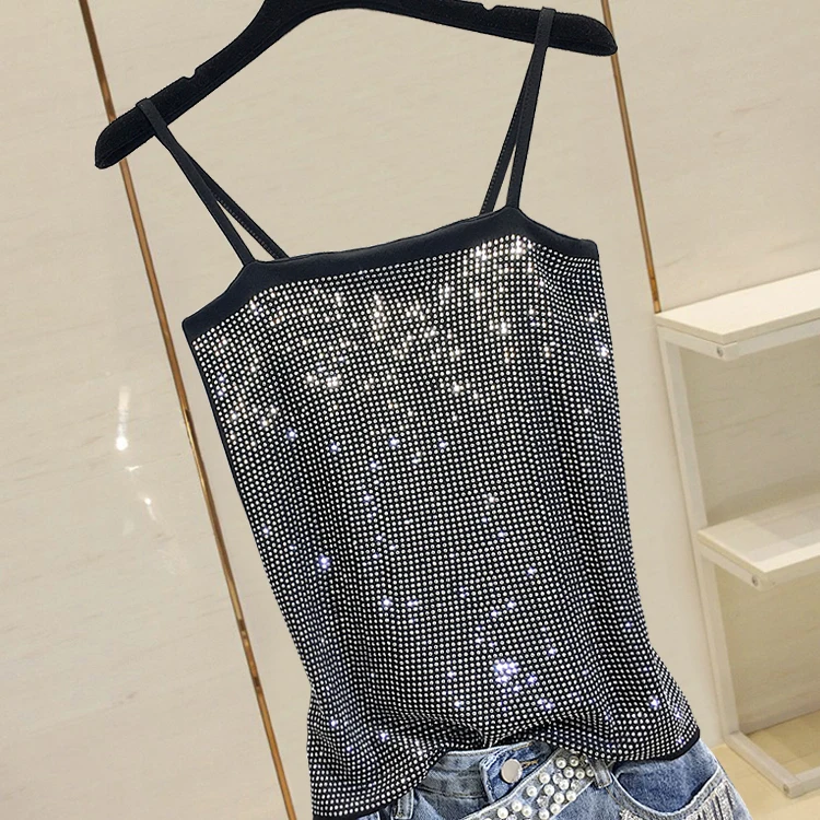 2019 New Fashion Heavy Hot Drill Sexy Sling Tops Woman Body-trimming Camisole Tanks Lady Girls Night Club Clothes Slim Crop Top
2019 New Fashion Heavy Hot Drill Sexy Sling Tops Woman Body-trimming Camisole Tanks Lady Girls Night Club Clothes Slim Crop Top