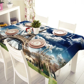 Custom 3D Tablecloths Eiffel Tower Pattern Waterproof/oil-proof Thicken Polyester Rectangular Wedding Table cloth Home Textile
Custom 3D Tablecloths Eiffel Tower Pattern Waterproof/oil-proof Thicken Polyester Rectangular Wedding Table cloth Home Textile