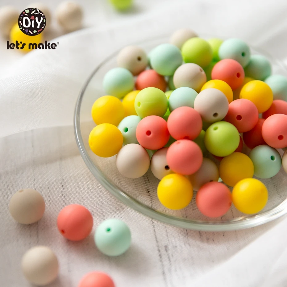 Let's Make Silicone Beads Teether Candy Color 50PC 12mm Materials Baby Teether DIY Baby Safe Rattle Toys Sensory Toys Beads
Let's Make Silicone Beads Teether Candy Color 50PC 12mm Materials Baby Teether DIY Baby Safe Rattle Toys Sensory Toys Beads