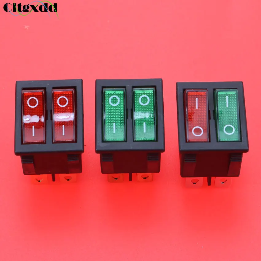 Cltgxdd 1pcs KCD4 Double Boat Rocker Switch 6 Pin 2 Position ON-OFF Witch LED Light 16A 250V / 20A 125V AC
Cltgxdd 1pcs KCD4 Double Boat Rocker Switch 6 Pin 2 Position ON-OFF Witch LED Light 16A 250V / 20A 125V AC