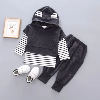 Newborn Baby Boys Girls Fashion 3pcs Children Clothing Set Corduroy Hoodies+Striped T-shirt+Beam leg Pants Bebes Jogging Suits
Newborn Baby Boys Girls Fashion 3pcs Children Clothing Set Corduroy Hoodies+Striped T-shirt+Beam leg Pants Bebes Jogging Suits