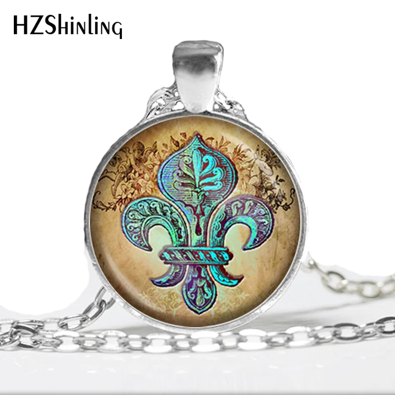 Fleur de Lis with Cherubs Aqua on Tan Parchment - Vintage-Inspired Handcrafted Keepsake Pendant - glass photo pendant necklace
Fleur de Lis with Cherubs Aqua on Tan Parchment - Vintage-Inspired Handcrafted Keepsake Pendant - glass photo pendant necklace