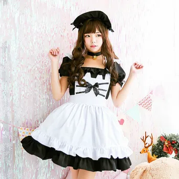 Lolita Black White Cat Print Maid Dress Cosplay Japan Style Short Puff Sleeve Ruffles Mini Summer Dresses Lolita Maid Costume
Lolita Black White Cat Print Maid Dress Cosplay Japan Style Short Puff Sleeve Ruffles Mini Summer Dresses Lolita Maid Costume