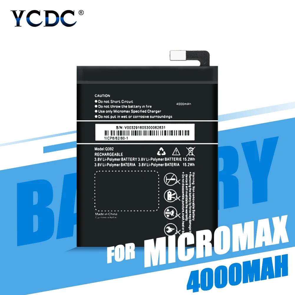 4000mAh Mobile Phone Battery For Micromax Canvas Juice 3 Q392 3.8V Li-polymer Lithium Polymer Batteries Replacement Batteries
4000mAh Mobile Phone Battery For Micromax Canvas Juice 3 Q392 3.8V Li-polymer Lithium Polymer Batteries Replacement Batteries