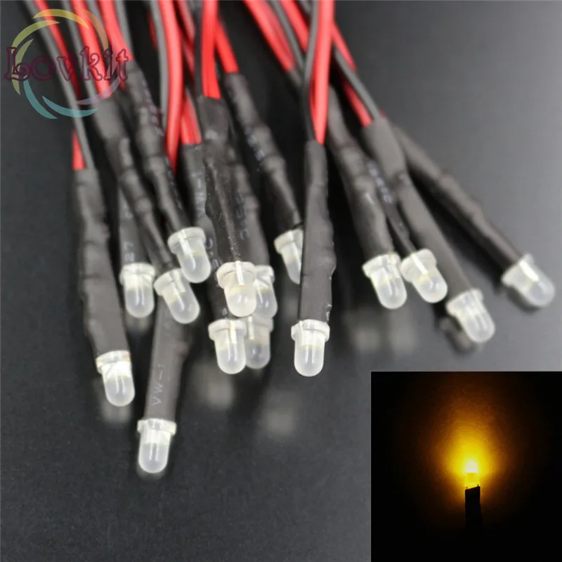 50pcs 3mm Diffused 12v Pre-Wired Round top Yellow LED DC 20cm Emitting Diode For automotive Toy Light DIY Wholesale Retail
50pcs 3mm Diffused 12v Pre-Wired Round top Yellow LED DC 20cm Emitting Diode For automotive Toy Light DIY Wholesale Retail