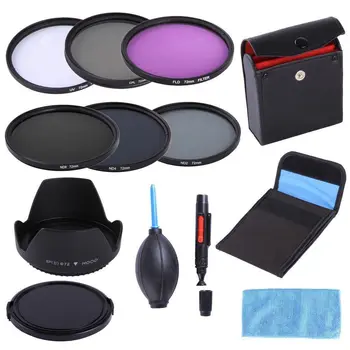 72mm 72 mm UV CPL FLD ND 2 4 8 ND Filter Kit + Lens Hood + Lens Cap +3 in 1 lens Cleaning kit + Filter case For DSLR Camera Lens
72mm 72 mm UV CPL FLD ND 2 4 8 ND Filter Kit + Lens Hood + Lens Cap +3 in 1 lens Cleaning kit + Filter case For DSLR Camera Lens
