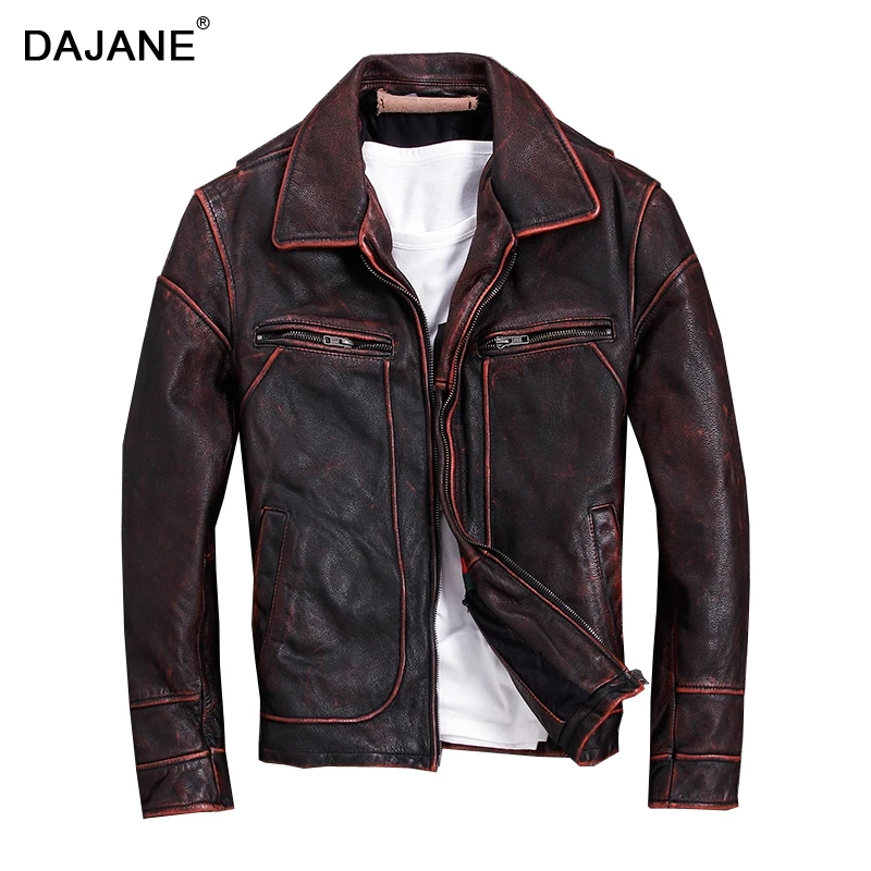 DAJANE 100% genuine leather cowhide granny chic red brown vintage pilot jacket lapels man motorcycle genuine leather jackets
DAJANE 100% genuine leather cowhide granny chic red brown vintage pilot jacket lapels man motorcycle genuine leather jackets