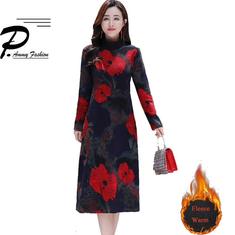 warm velvet large size elegant slim dress 2018 women winter clothes fashion Half high collar print Noble day A-Line Jumper dress
warm velvet large size elegant slim dress 2018 women winter clothes fashion Half high collar print Noble day A-Line Jumper dress