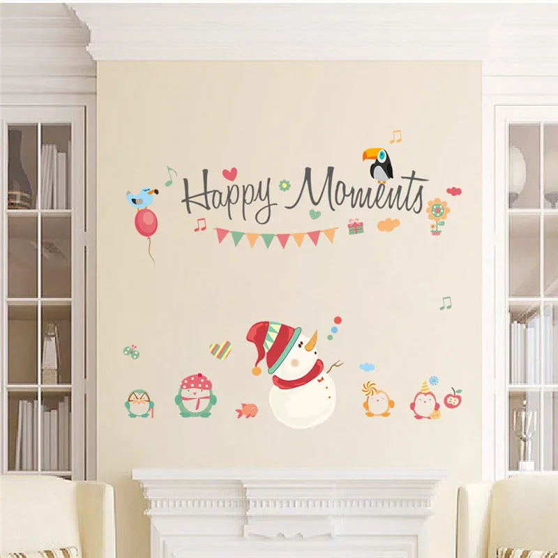 Happy Moments Merry Christmas Snowman Wall Stickers Decals Window Party Decoration New Year Home Decor Poster Mural
Happy Moments Merry Christmas Snowman Wall Stickers Decals Window Party Decoration New Year Home Decor Poster Mural
