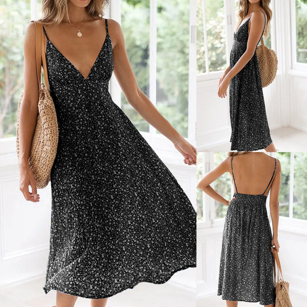 Women's Boho Floral V-Neck Sleeveless Backless Summer Party Evening Beach Short Midi Dress Sundress 2019 vestido rosado
Women's Boho Floral V-Neck Sleeveless Backless Summer Party Evening Beach Short Midi Dress Sundress 2019 vestido rosado