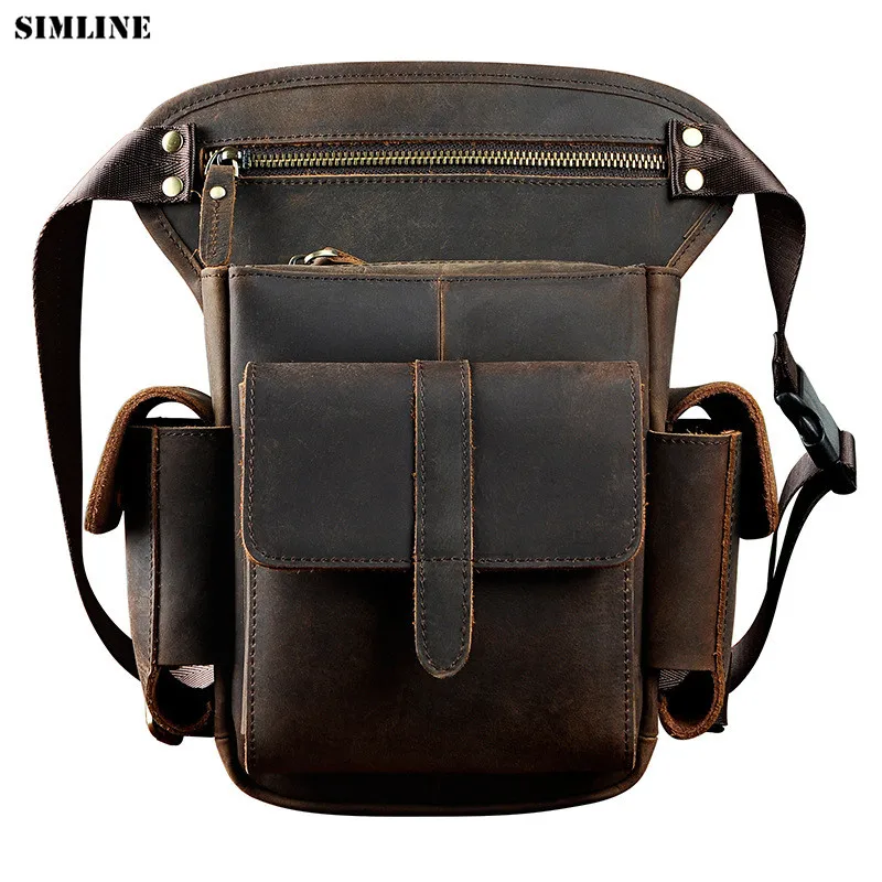 100% Genuine Leather Waist Bag Men Crazy Horse Cowhide Vintage Casual Multi Function Shoulder Crossbody Motorcycle Leg Bags Male
100% Genuine Leather Waist Bag Men Crazy Horse Cowhide Vintage Casual Multi Function Shoulder Crossbody Motorcycle Leg Bags Male