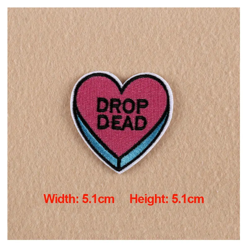 1PC Patches For Clothing Embroidery Rose Heart Text " DROP DEAD" Patches For Apparel Bags DIY Accessories
1PC Patches For Clothing Embroidery Rose Heart Text " DROP DEAD" Patches For Apparel Bags DIY Accessories