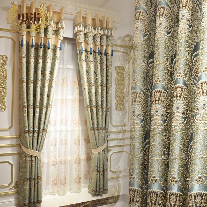 Customized curtain European style sculpture full light shading curtain high-grade jacquard embroidery curtains E034
Customized curtain European style sculpture full light shading curtain high-grade jacquard embroidery curtains E034