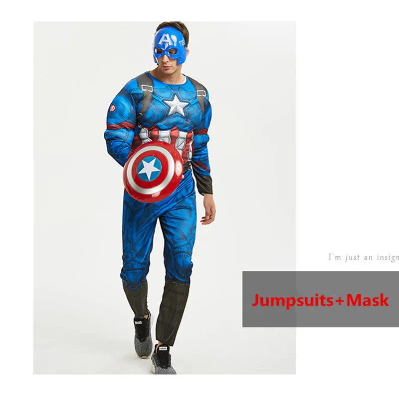 Avengers Infinity War Captain America Muscle Costume Marvel Superhero Fantasy Movie Fancy Drees Halloween Adult party Costumes 
Avengers Infinity War Captain America Muscle Costume Marvel Superhero Fantasy Movie Fancy Drees Halloween Adult party Costumes