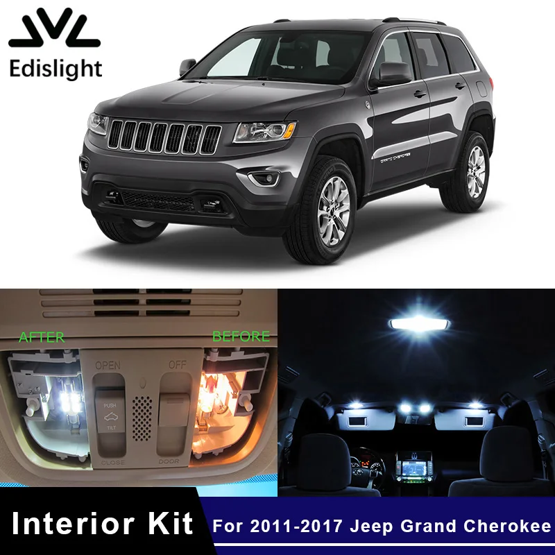 Edislight 13Pcs Canbus White Ice Blue LED Lamp Car Bulbs Interior Package Kit For 2011-2017 Jeep Grand Cherokee Map Dome Light
Edislight 13Pcs Canbus White Ice Blue LED Lamp Car Bulbs Interior Package Kit For 2011-2017 Jeep Grand Cherokee Map Dome Light