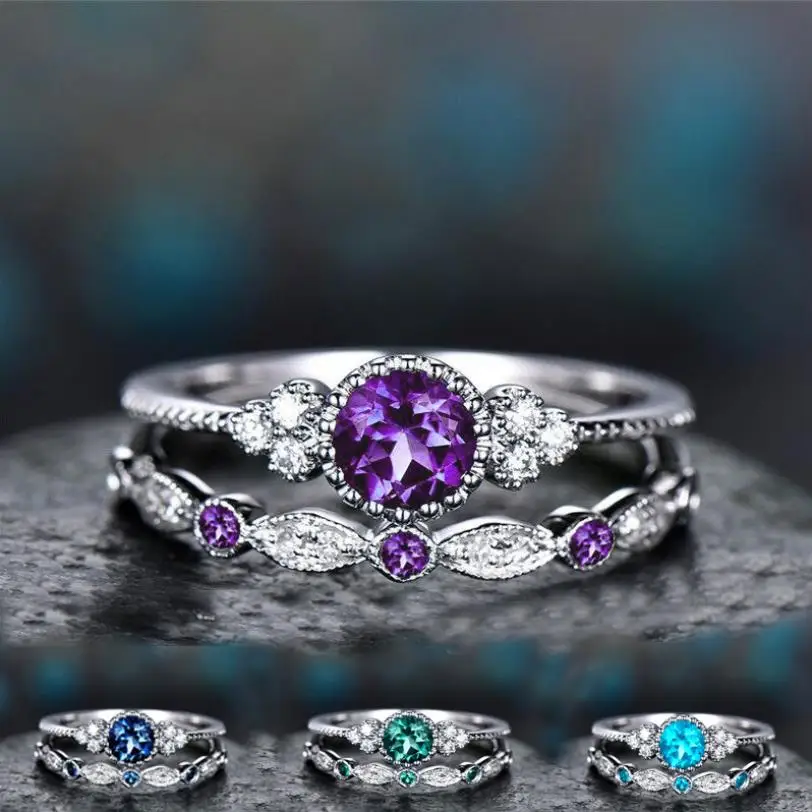 Female Round Ring Set Luxury Crystal Zircon Ring Wedding Promise Engagement Rings For Women Jewelry Gifts Size 6-7-8-9-10
Female Round Ring Set Luxury Crystal Zircon Ring Wedding Promise Engagement Rings For Women Jewelry Gifts Size 6-7-8-9-10