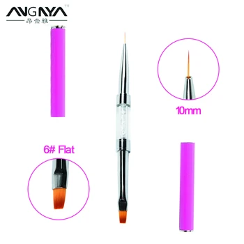 ANGNYA 1Pc 6# Flat UV Gel Brush Liner Painting Pen 10mm Acrylic Drawing Brush for Nails Rhinestone Handle Manicure Nail Art Tool
ANGNYA 1Pc 6# Flat UV Gel Brush Liner Painting Pen 10mm Acrylic Drawing Brush for Nails Rhinestone Handle Manicure Nail Art Tool