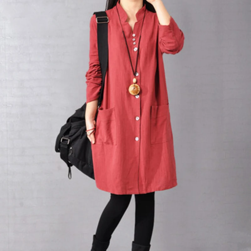 Casual women Shirt Dress Linen Lady Loose Plus size 5xl 6xl Slim Vingtage Blouse Tops Dresses female Fashion Long Sleeve Dress
Casual women Shirt Dress Linen Lady Loose Plus size 5xl 6xl Slim Vingtage Blouse Tops Dresses female Fashion Long Sleeve Dress