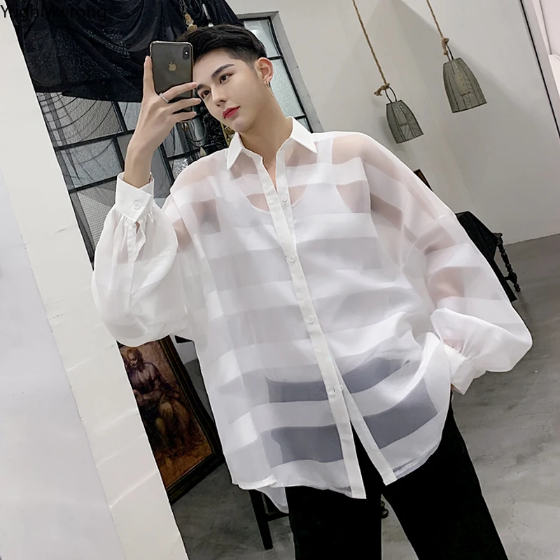 Oversized Loose Lantern Long Sleeve Through Transparent Organza Blouse Harajuku Streetwear Windbreaker Top Shirt Hip Hop Punk
Oversized Loose Lantern Long Sleeve Through Transparent Organza Blouse Harajuku Streetwear Windbreaker Top Shirt Hip Hop Punk
