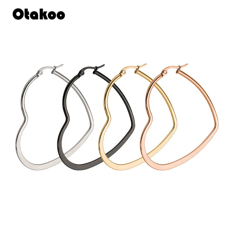 Otakoo Big Earrings New Trendy Gold color Heart Hoop Earrings Jewelry Wholesale Large Size Hoop Earrings For Women Girl Gift
Otakoo Big Earrings New Trendy Gold color Heart Hoop Earrings Jewelry Wholesale Large Size Hoop Earrings For Women Girl Gift