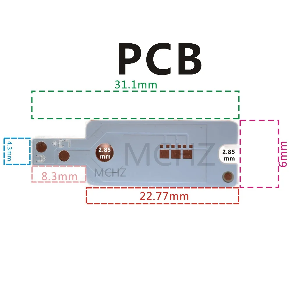 12PCS ZES PCB LED 3PCS ZES Series connection 9V-10.2V