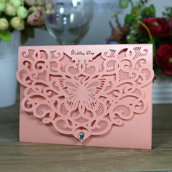 10cs Laser Cut Butterfly Pattern Wedding Invitation Card Kit with Inner Sheet Envelope Hollow Out Wedding Card Party Decoration
10cs Laser Cut Butterfly Pattern Wedding Invitation Card Kit with Inner Sheet Envelope Hollow Out Wedding Card Party Decoration