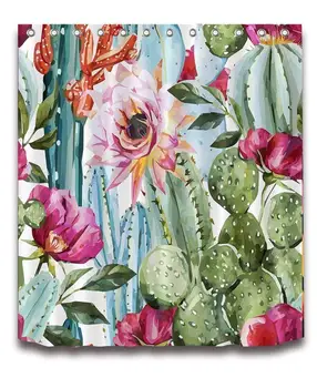Anti Bacterial Waterproof Personality Polyester Fabric Bathroom Shower Curtain 3D Digital Printing Cactus Flowers Customized
Anti Bacterial Waterproof Personality Polyester Fabric Bathroom Shower Curtain 3D Digital Printing Cactus Flowers Customized