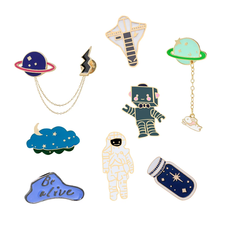 Universe Space Planet Astronaut Robot Collection Brooch Star Bottle Lapel Pin Custom Badge Cartoon Enamel Pin Jewelry Gift
Universe Space Planet Astronaut Robot Collection Brooch Star Bottle Lapel Pin Custom Badge Cartoon Enamel Pin Jewelry Gift