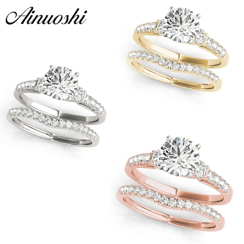 AINUOSHI 925 Sterling Silver Women Engagement Ring Sets Round Cut 1ct Wedding Ring Sets Birthday Party Silver Bridal Rings Gifts
AINUOSHI 925 Sterling Silver Women Engagement Ring Sets Round Cut 1ct Wedding Ring Sets Birthday Party Silver Bridal Rings Gifts