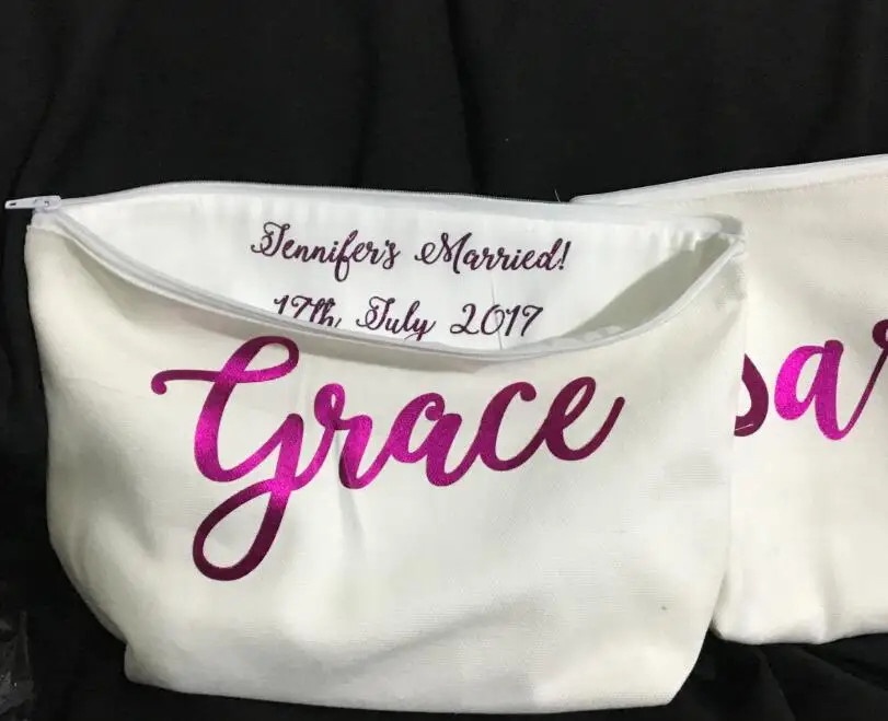 

personalize any name wedding bride Bridesmaid Makeup Gift Make Up comestic Bags pouches flower girl birthday purses gifts