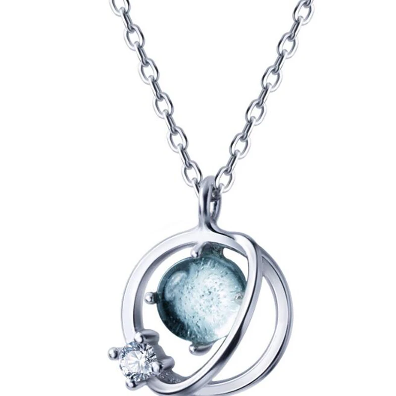 Korea Style Light Blue Aurora Crystal Necklace 925 Sterling Silver Sweet Planet Pendant Necklace Elegant Women Trendy Jewelry
Korea Style Light Blue Aurora Crystal Necklace 925 Sterling Silver Sweet Planet Pendant Necklace Elegant Women Trendy Jewelry