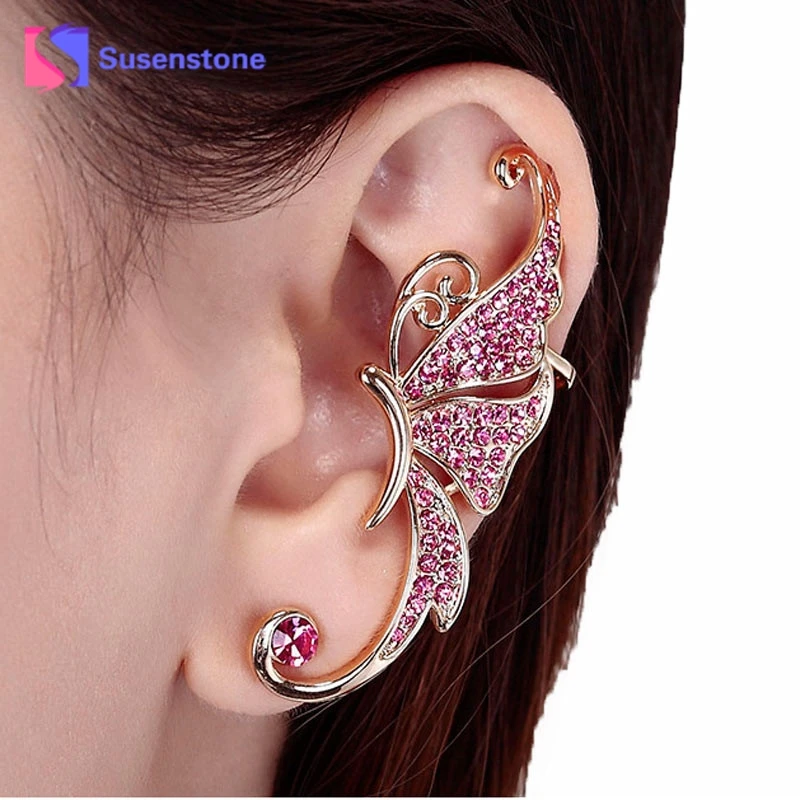 susenstone high quality Ladies Cute Crystal Butterfly Wings Ear Clip Elegant Ladies ear stud Gift for girls Drop shipping#0412
susenstone high quality Ladies Cute Crystal Butterfly Wings Ear Clip Elegant Ladies ear stud Gift for girls Drop shipping#0412