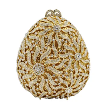 Gold White Women Clutch Bags Crystal Inlay Boutique Evening Clutch Bag Shape of Melon Seeds A519
Gold White Women Clutch Bags Crystal Inlay Boutique Evening Clutch Bag Shape of Melon Seeds A519