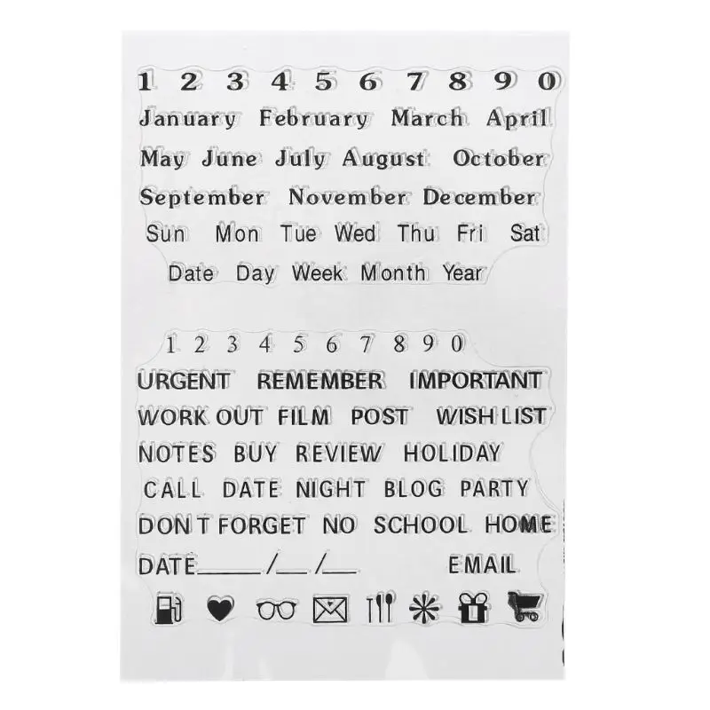 DIY Silicone Transparent Date Clear Stamps perfect for holiday cards crapbooking gift tags
DIY Silicone Transparent Date Clear Stamps perfect for holiday cards crapbooking gift tags