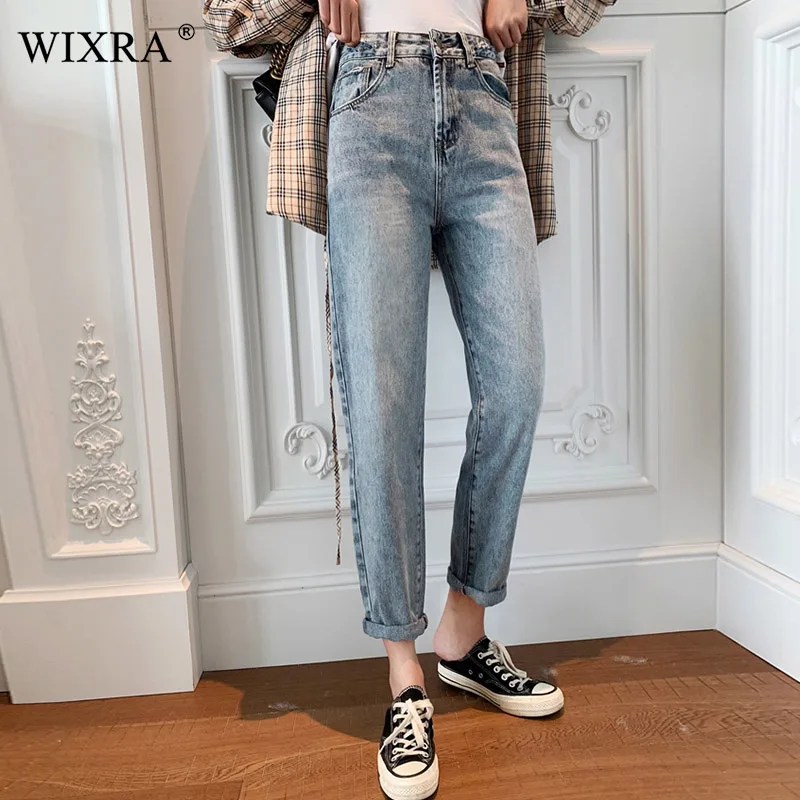 WIXRA Basic Jeans Vintage Mom High Waist Straight Jeans Femme Women Denim Jeans Classic Ankle Length Pants
WIXRA Basic Jeans Vintage Mom High Waist Straight Jeans Femme Women Denim Jeans Classic Ankle Length Pants