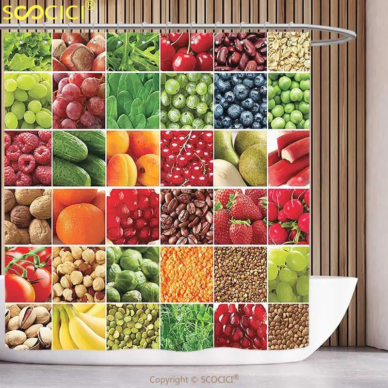 Stylish Shower Curtain Colorful Fresh Fruits Vegetables in Squares Healthy Eating Ingredients Agriculture Collage Multicolor
Stylish Shower Curtain Colorful Fresh Fruits Vegetables in Squares Healthy Eating Ingredients Agriculture Collage Multicolor