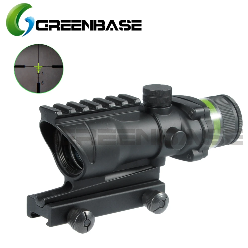 Greenbase Tactical Acog Style 4x32 Rifle Scope Yellow/Green Illumination Source Optic Real Fiber Up to5.56/.223 Hunting shooting
Greenbase Tactical Acog Style 4x32 Rifle Scope Yellow/Green Illumination Source Optic Real Fiber Up to5.56/.223 Hunting shooting