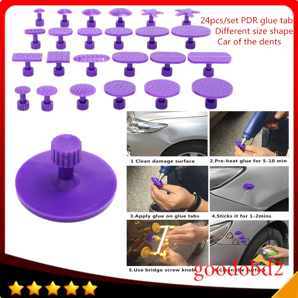 24p/set Car PDR Glue tabs Professional Truck vehicle Dent Tabs PDR Tools Paintless Dent Repair Tools Dent Removal for T-bar tool
24p/set Car PDR Glue tabs Professional Truck vehicle Dent Tabs PDR Tools Paintless Dent Repair Tools Dent Removal for T-bar tool