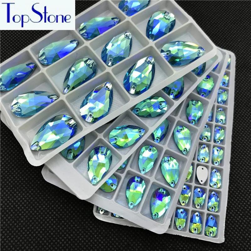 Aquamarine AB Teardrop Sew on Rhinestone Glass Crystal Flatback Droplet Sew On Stone For DIY Garment Accessories
Aquamarine AB Teardrop Sew on Rhinestone Glass Crystal Flatback Droplet Sew On Stone For DIY Garment Accessories