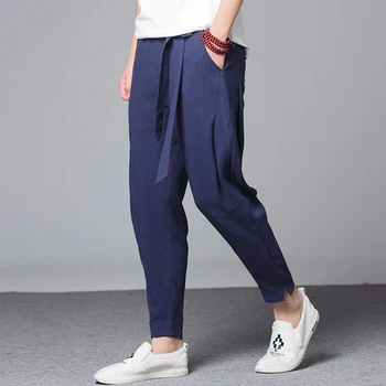 M-5XL men's clothing linen fabric casual pants fluid ankle length trousers loose style vintage chinese tang
M-5XL men's clothing linen fabric casual pants fluid ankle length trousers loose style vintage chinese tang