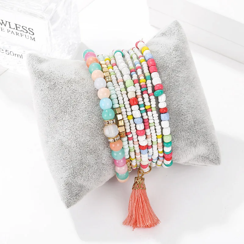8 pcs/set Vintage Ethnic Multi-layer Crystal Glass Tassel Bracelets for Women Boho Statement Beaded Bracelets&Bangles Jewelry
8 pcs/set Vintage Ethnic Multi-layer Crystal Glass Tassel Bracelets for Women Boho Statement Beaded Bracelets&Bangles Jewelry