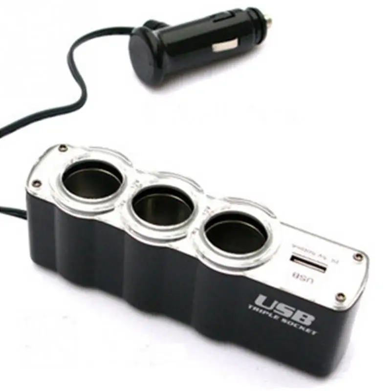 Car Auto Vehicle Cigar Lighter One To Three +USB Port Cigar Lighter Car Kit One To Three Power Adapter
Car Auto Vehicle Cigar Lighter One To Three +USB Port Cigar Lighter Car Kit One To Three Power Adapter