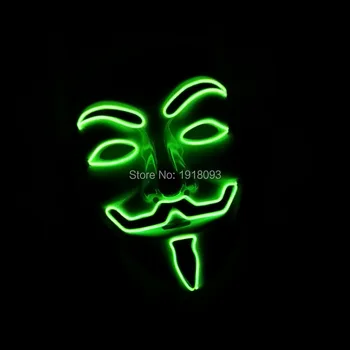 NEW Fashion Flashing Lemon green EL wire Vendetta mask Cosplay LED Mask Novelty Lighting for party Supplies DC-3V Drive
NEW Fashion Flashing Lemon green EL wire Vendetta mask Cosplay LED Mask Novelty Lighting for party Supplies DC-3V Drive
