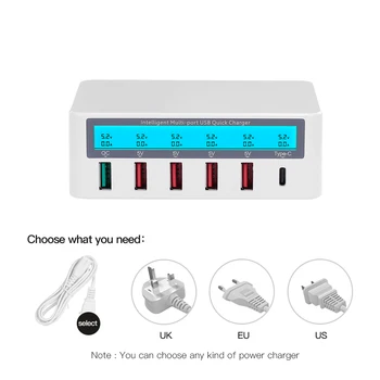 Smart Charging Station with 6 Ports LCD USB Charging Dock QC3.0 Fast Charging Universal Compatibility Charging Station for PC
Smart Charging Station with 6 Ports LCD USB Charging Dock QC3.0 Fast Charging Universal Compatibility Charging Station for PC