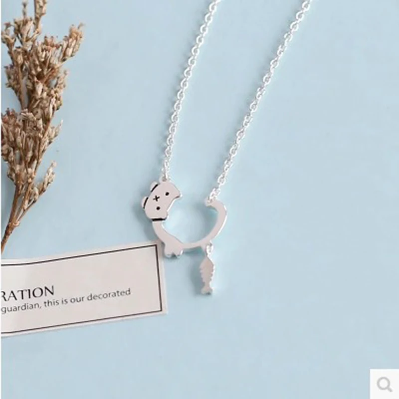 XIYANIKE 925 sterling silver cute little cat fish necklace for women gift sweet temperament wild clavicle choker chain VNS8358
XIYANIKE 925 sterling silver cute little cat fish necklace for women gift sweet temperament wild clavicle choker chain VNS8358