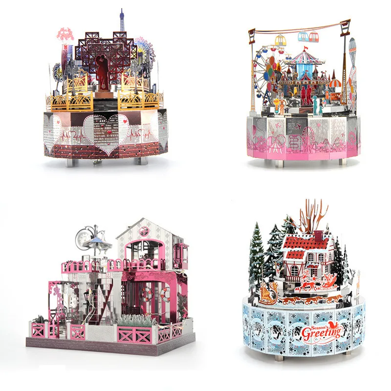 Music Box Rotatable 3D Metal Colorful Puzzles Led Light Christmas Gift Assemble New Model Kits Creative Children Adult Game Toys
Music Box Rotatable 3D Metal Colorful Puzzles Led Light Christmas Gift Assemble New Model Kits Creative Children Adult Game Toys