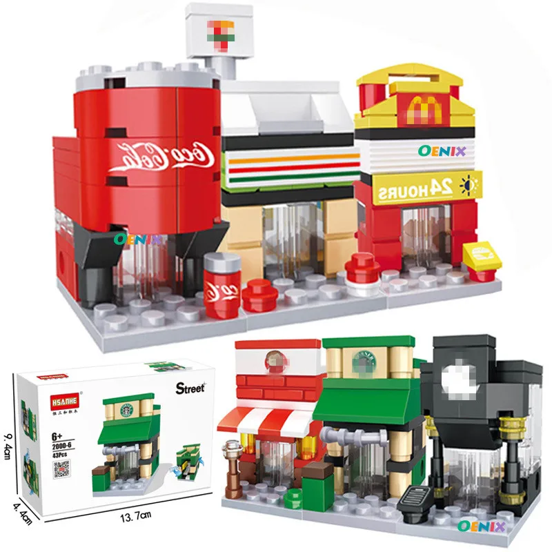 Single Small City Street View Mini City Building Blocks Fast Food Hotel Drink Phone Store DIY Toys for Children
Single Small City Street View Mini City Building Blocks Fast Food Hotel Drink Phone Store DIY Toys for Children