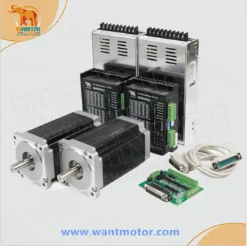 Wantai 2Axis Nema34 stepper Motor 85BYGH450C-012B Dual Shaft 1600oz-in+Driver DQ860MA 7.8A80V 256Micro+Power Supply CNC KIT
Wantai 2Axis Nema34 stepper Motor 85BYGH450C-012B Dual Shaft 1600oz-in+Driver DQ860MA 7.8A80V 256Micro+Power Supply CNC KIT